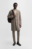 BOSS - Relaxed-fit coat a micro-patterned wool blend Khaki