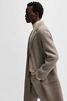 BOSS - Relaxed-fit coat a micro-patterned wool blend Khaki