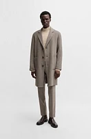 BOSS - Relaxed-fit coat a micro-patterned wool blend Khaki