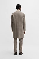 BOSS - Relaxed-fit coat a micro-patterned wool blend Khaki