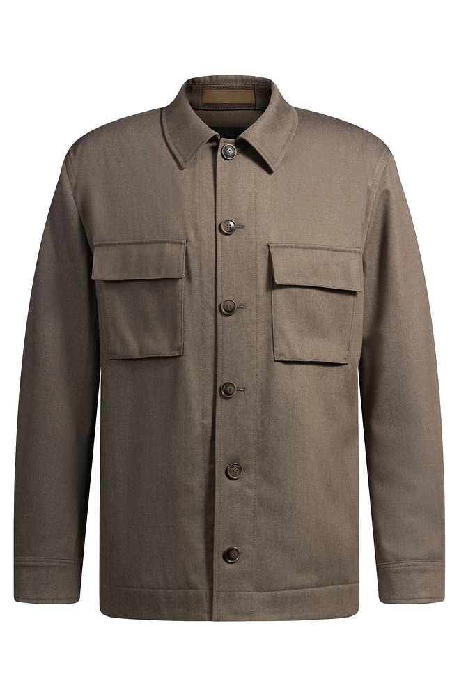 Relaxed-fit overshirt virgin wool