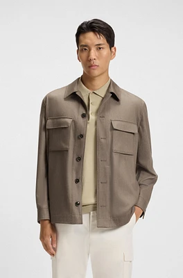 Relaxed-fit overshirt virgin wool