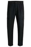 Tapered-fit trousers striped brushed cotton