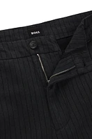 Tapered-fit trousers striped brushed cotton