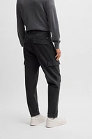 Tapered-fit trousers striped brushed cotton