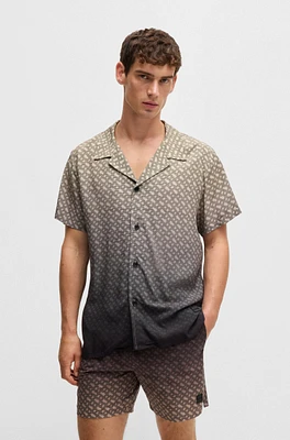 Regular-fit shirt with degradé monogram print