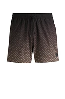 Logo-badge swim shorts with degradé monogram print