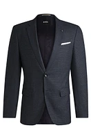 Slim-fit jacket micro-patterned stretch wool