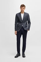 Slim-fit jacket micro-patterned stretch wool