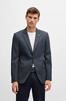 Slim-fit jacket micro-patterned stretch wool