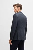 Slim-fit jacket micro-patterned stretch wool