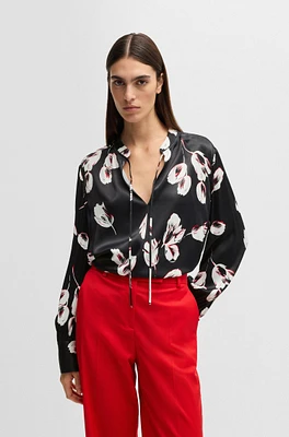 Relaxed-fit blouse with tulip print