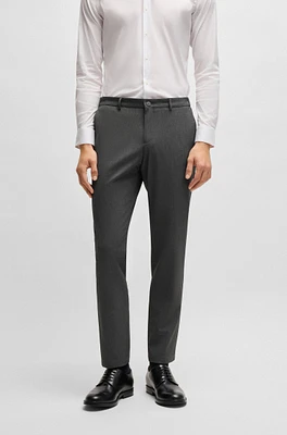 BOSS - Slim-fit washable trousers micro-patterned stretch fabric Grey