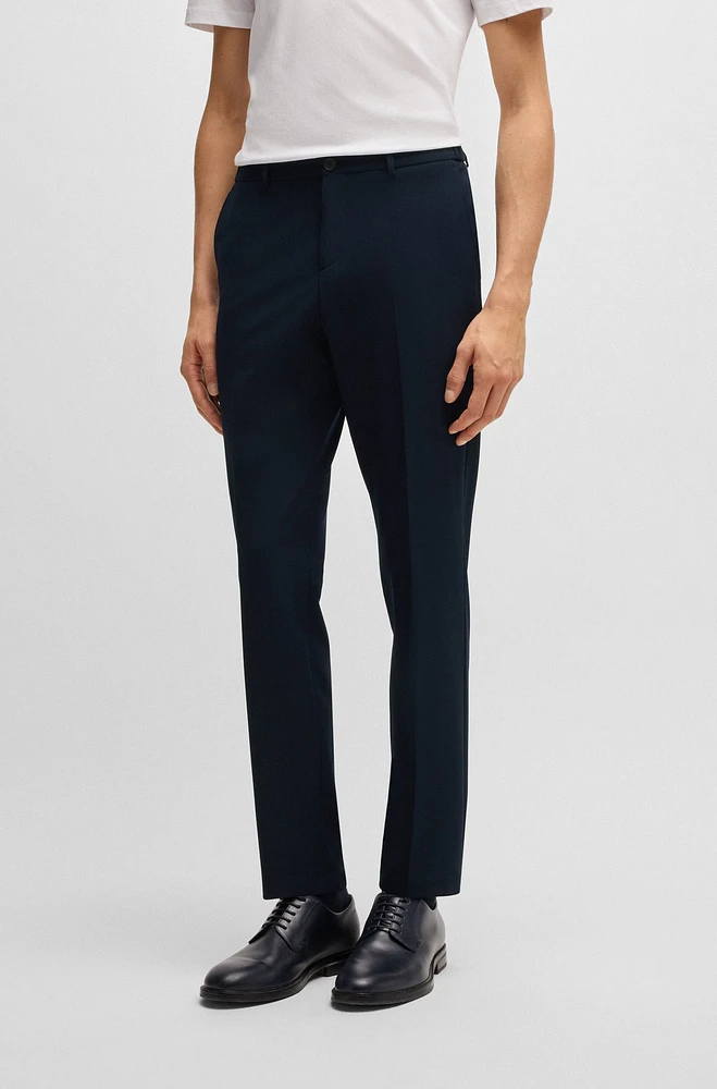 Slim-fit washable trousers micro-patterned stretch fabric