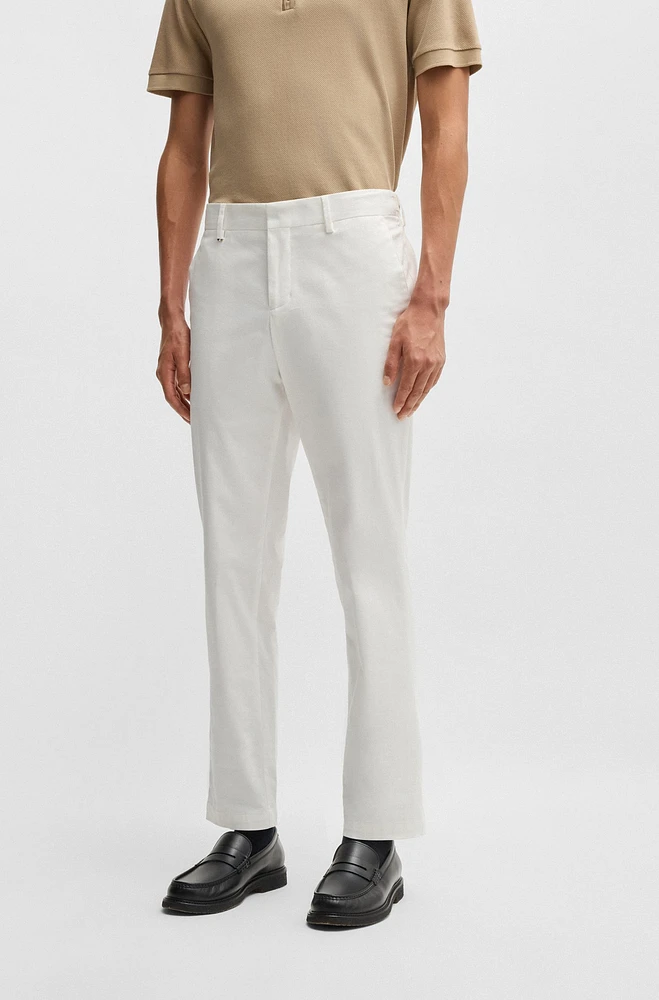 Slim-fit trousers washable stretch cotton