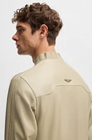 BOSS x ASTON MARTIN nappa-leather jacket with perforated details