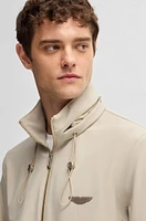 BOSS x ASTON MARTIN water-repellent jacket with laser-cut details