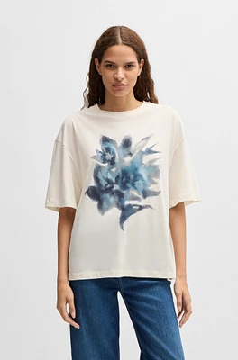 Cotton-jersey oversize-fit T-shirt with seasonal artwork