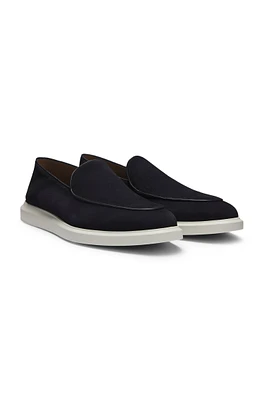 Suede loafers with logo details