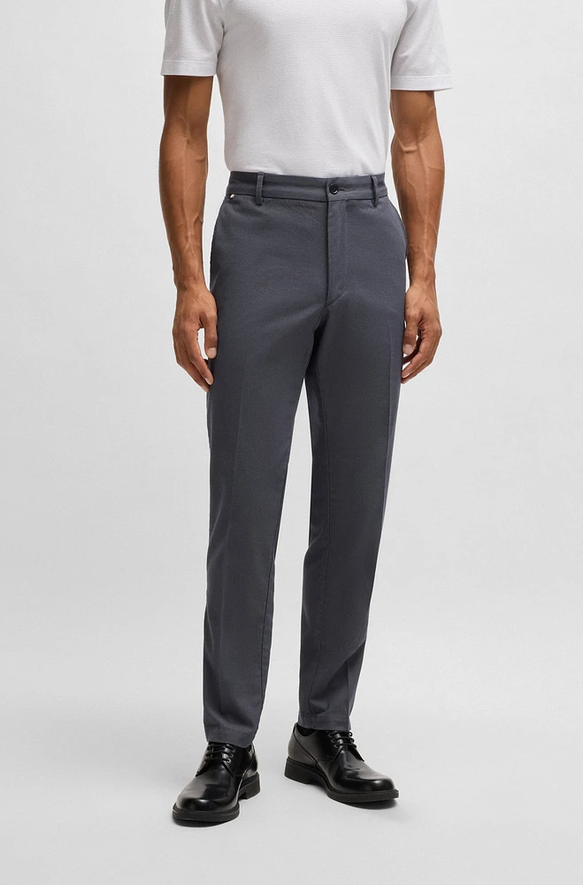 Regular-fit trousers micro-patterned stretch cotton