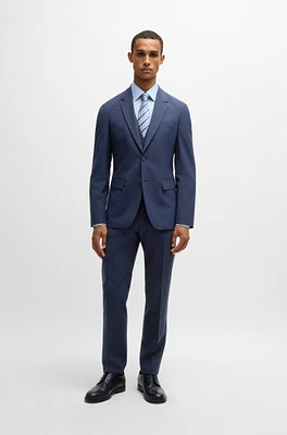 Slim-fit three-piece suit checked stretch cloth