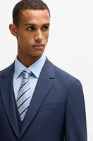 Slim-fit three-piece suit checked stretch cloth