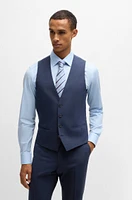 Slim-fit three-piece suit checked stretch cloth