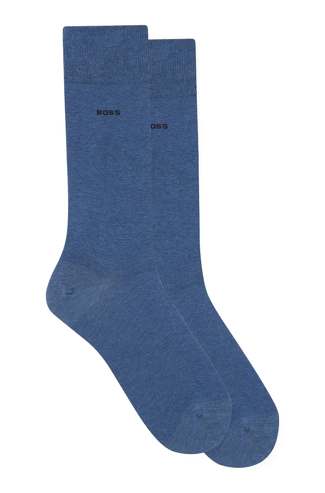 Two-pack of regular-length socks in a mercerized-cotton