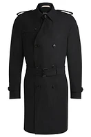 Slim-fit trench coat with double-breasted closure