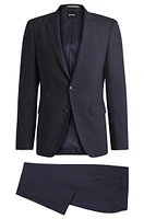 Slim-fit suit micro-patterned stretch cloth