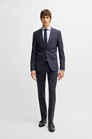 Slim-fit suit micro-patterned stretch cloth