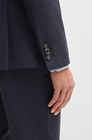 Slim-fit suit micro-patterned stretch cloth