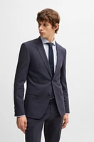 Slim-fit suit micro-patterned stretch cloth