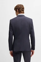 Slim-fit suit micro-patterned stretch cloth