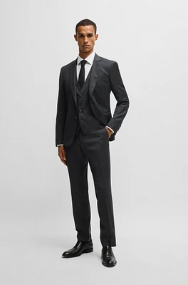 Slim-fit three-piece suit patterned wool