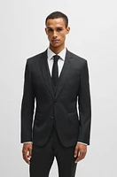 Slim-fit three-piece suit patterned wool