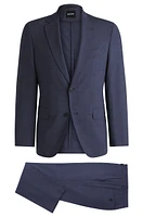 Slim-fit suit micro-patterned performance-stretch fabric