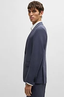 Slim-fit suit micro-patterned performance-stretch fabric