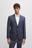 Slim-fit suit micro-patterned performance-stretch fabric