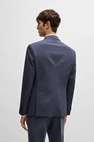 Slim-fit suit micro-patterned performance-stretch fabric