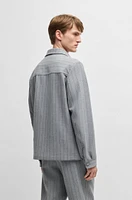 Relaxed-fit overshirt with stripe and script logo