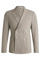 Slim-fit blazer patterned wool