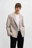 Slim-fit blazer patterned wool