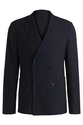 Slim-fit blazer patterned wool