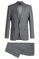 Slim-fit suit checked wool