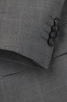 Slim-fit suit checked wool