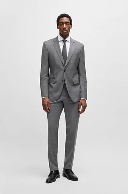 Slim-fit suit checked wool