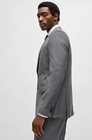 Slim-fit suit checked wool