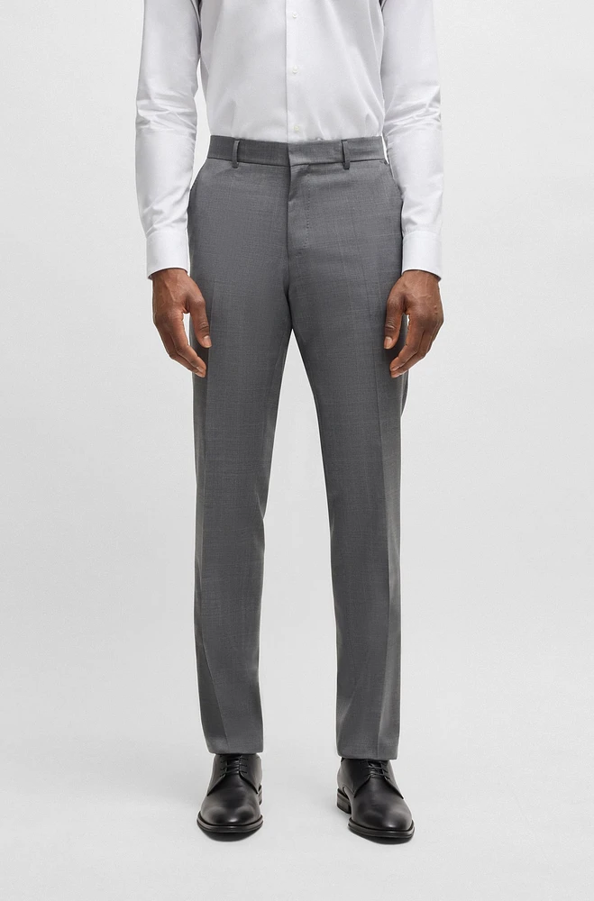 Slim-fit suit checked wool