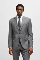 Slim-fit suit checked wool